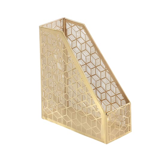 12" Gold Iron Glam Magazine Holder